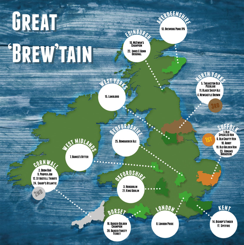 As demand for bottled ale continues to soar a unique map reveals the UK