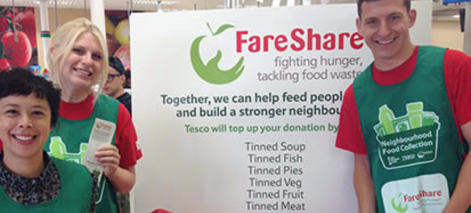 Giving food to those in need