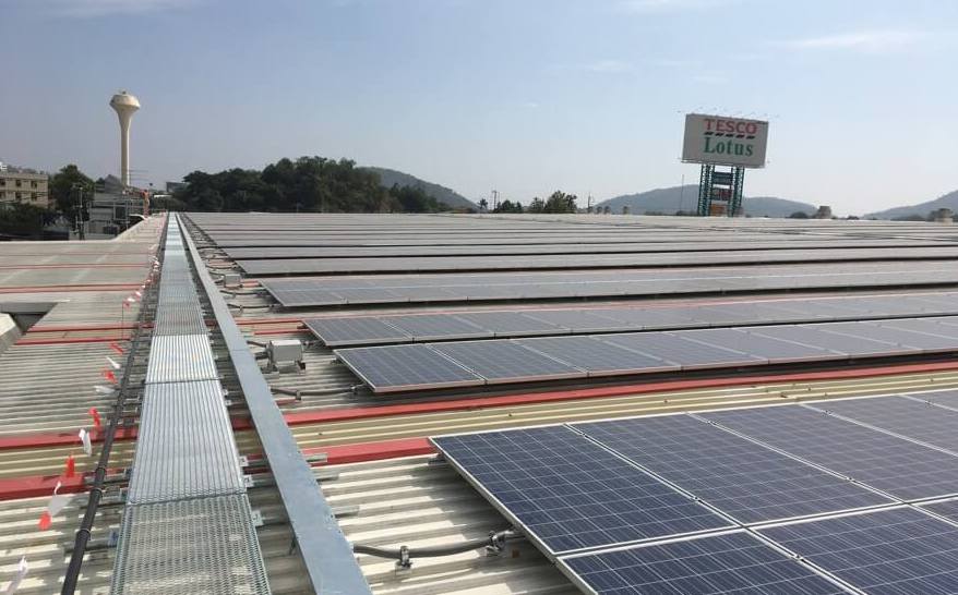 Solar panels on roof