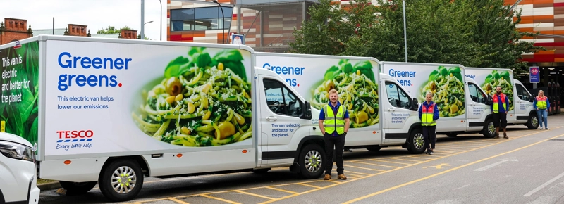 Tesco celebrates milestone of 500th electric customer home delivery van