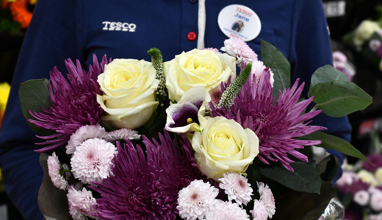 Tesco donate unsold Valentine's Day flowers