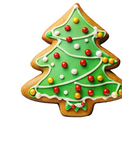 Christmas tree shaped cookie set on white background. Holiday and party concept.; Shutterstock ID 2541007889; purchase_order: -; Client/Licensee: -; Cost code: -; Employee: -